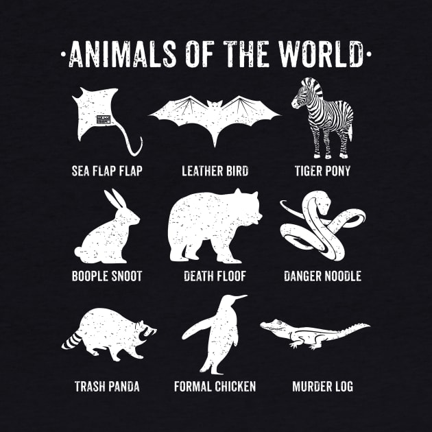 Simple Vintage Humor Funny Rare Animals of the World by porcodiseno